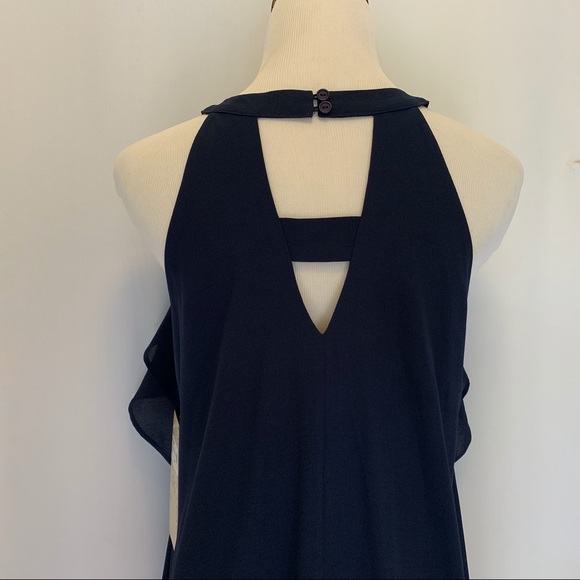 Doe & Rae NWT Sample Navy Mini Dress Ruffles - Picture 7 of 7